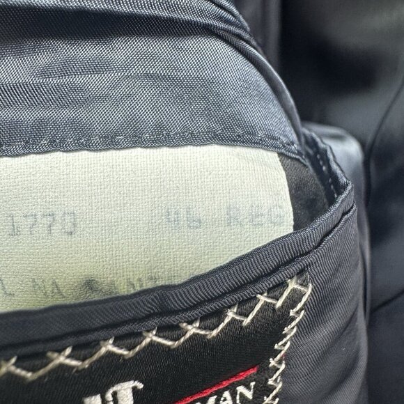 VTG Hickey Freeman By Nordstrom 2 Piece Suit Navy 100% Wool USA Union Made 46 R - Picture 10 of 16